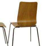 Vintage Set of 4 IKEA Gilbert Chairs Curved Oak Plywood 1999