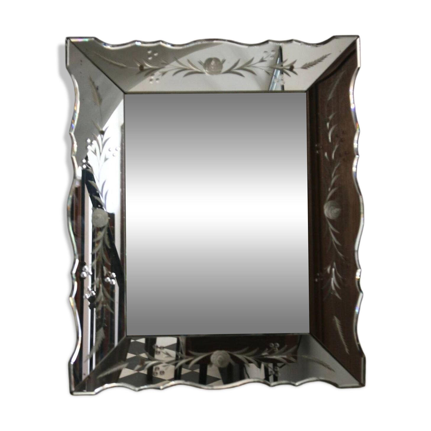 Bevelled Venetian mirror from the 1950s.
