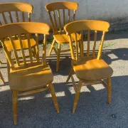 Set of 6 Interior's chairs in solid pine – Honey colour