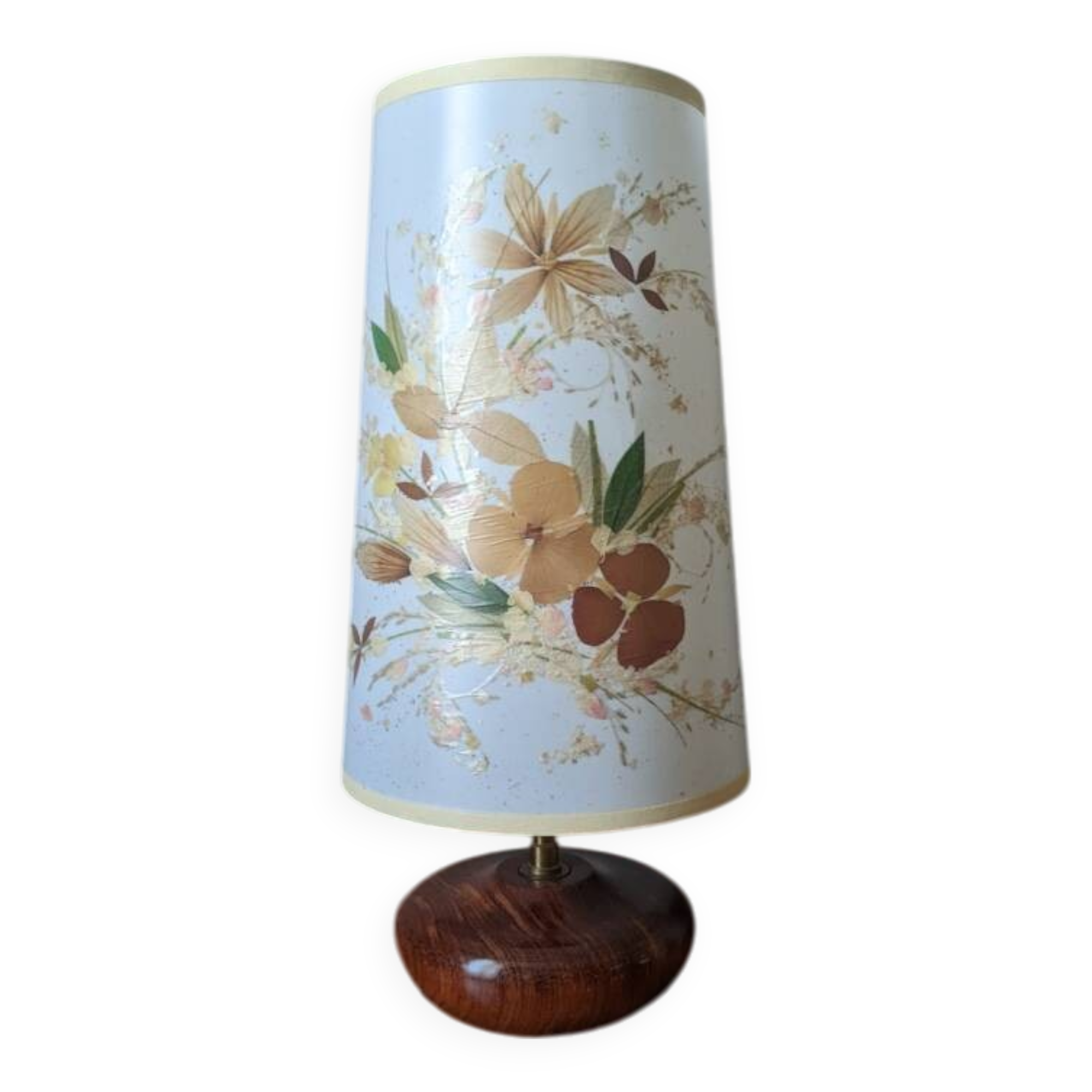 Bohemian country decoration bedside lamp with vintage dried flower lampshade