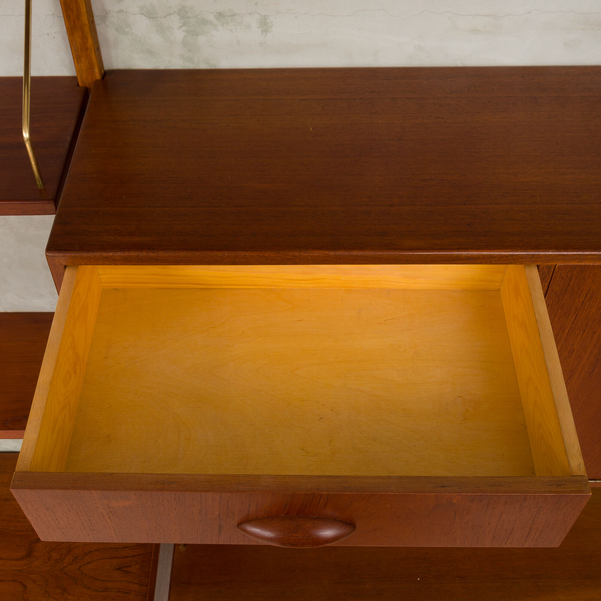 Hansen and Guldborg teak wall unit with a desk