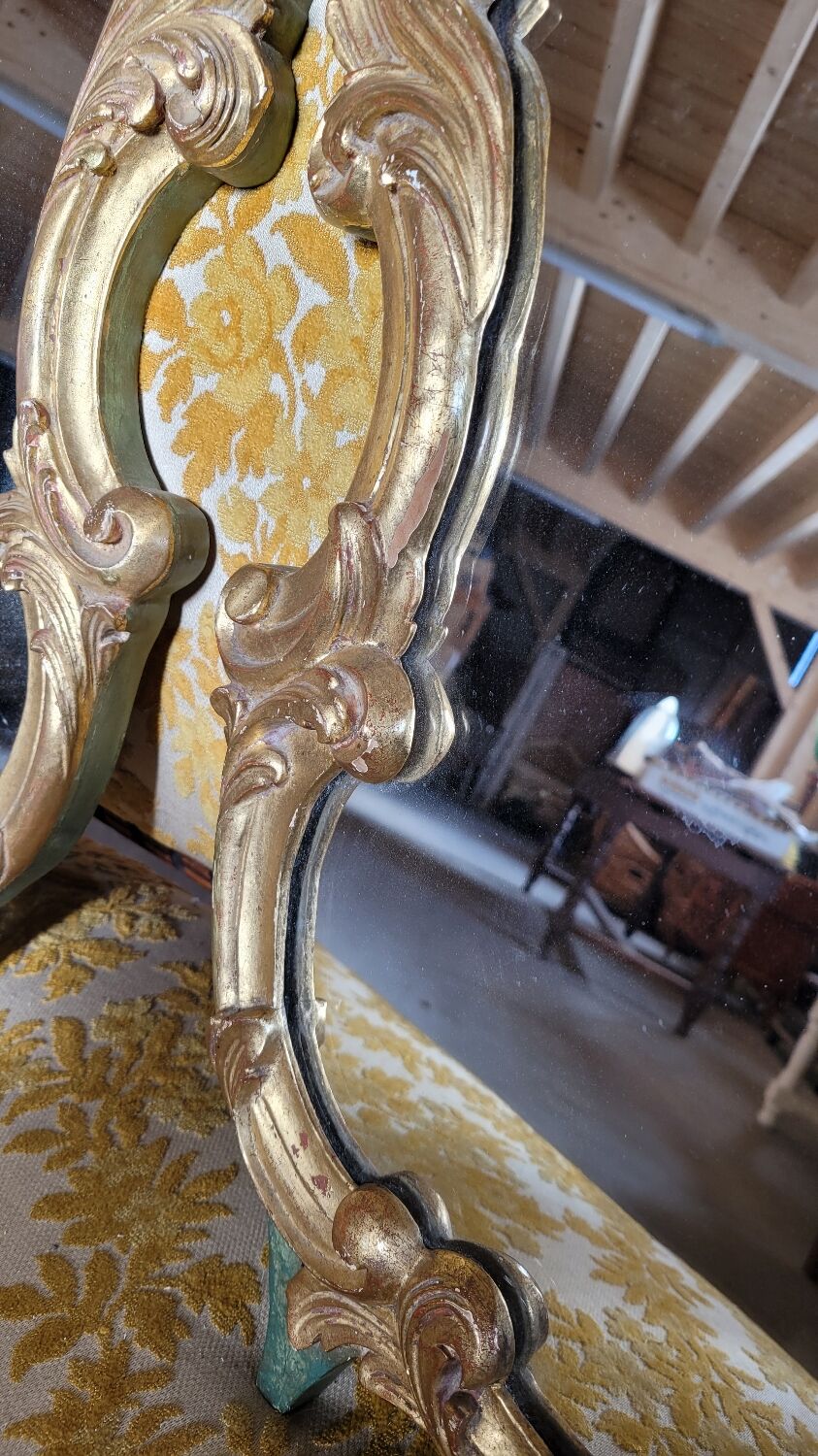 Pair of mirrors style louis xv rocaille in gilded wood carved 1900