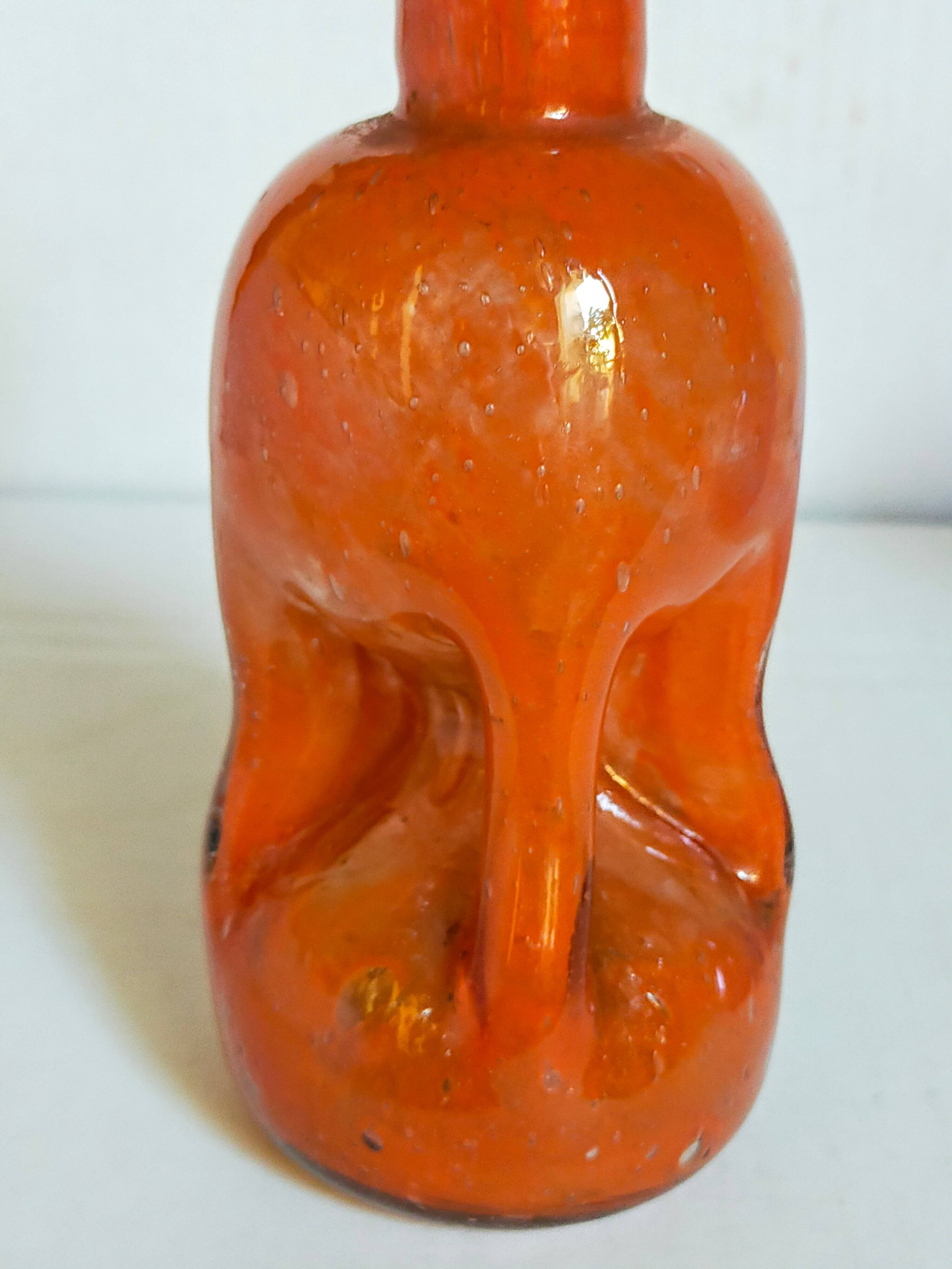 Trio of vintage blown glass soliflore vases