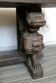 Banc gothique en bois massif têtes de grotesques sculptés