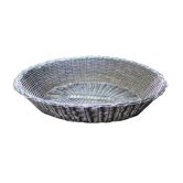 Old silver metal yarn bread basket 28x19 cm