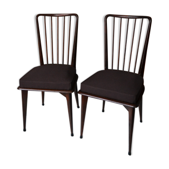 Pair of vintage charles Ramos chairs solid beech
