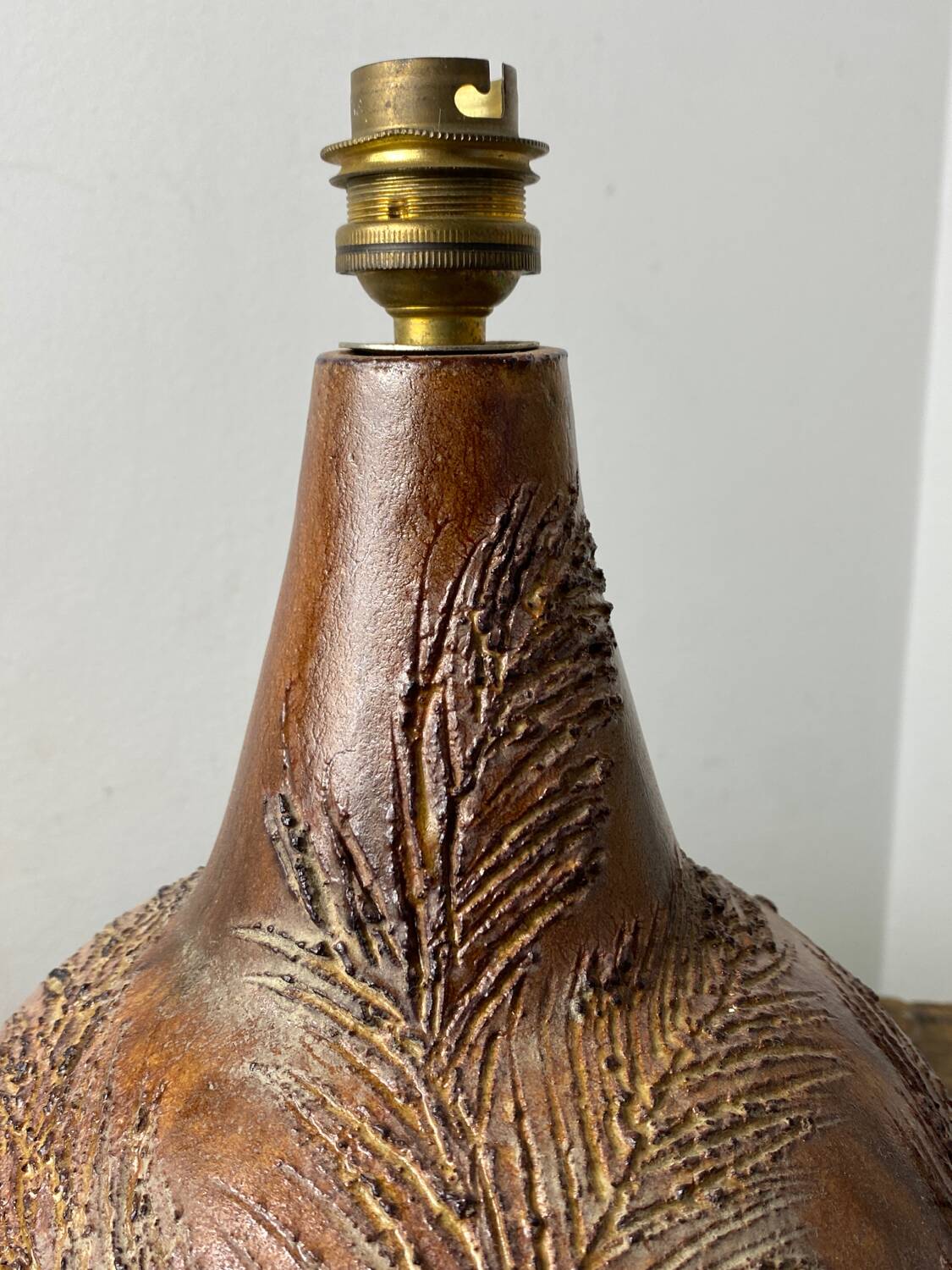 Vintage ceramic lamp base by Sesame Vallauris