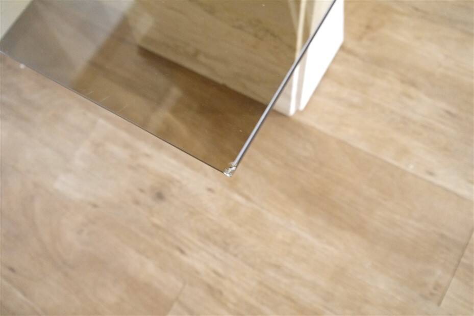 Italian travertine and glass shelf 1970