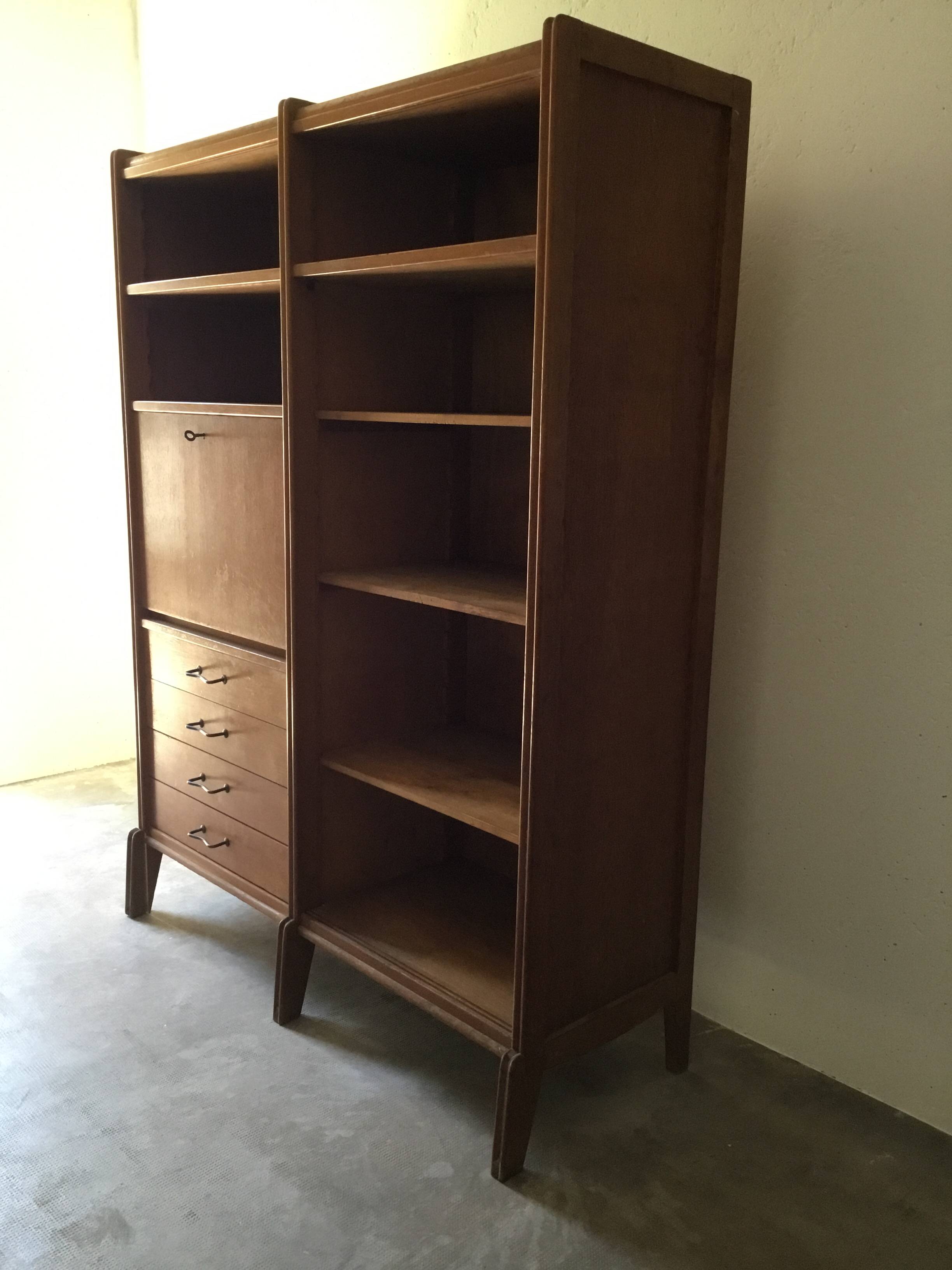 vintage bookcase shelf desk