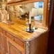 Raw wood sideboard and its mirror