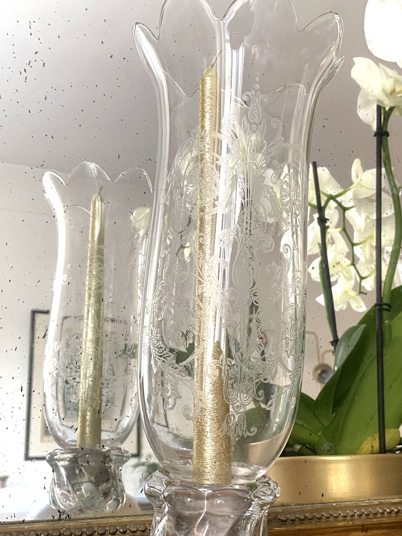Important Photophore / Bougeoir en cristal de Baccarat signé
