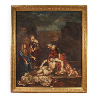 Great 17th-century Italian painting, Lamentation over the Dead Christ