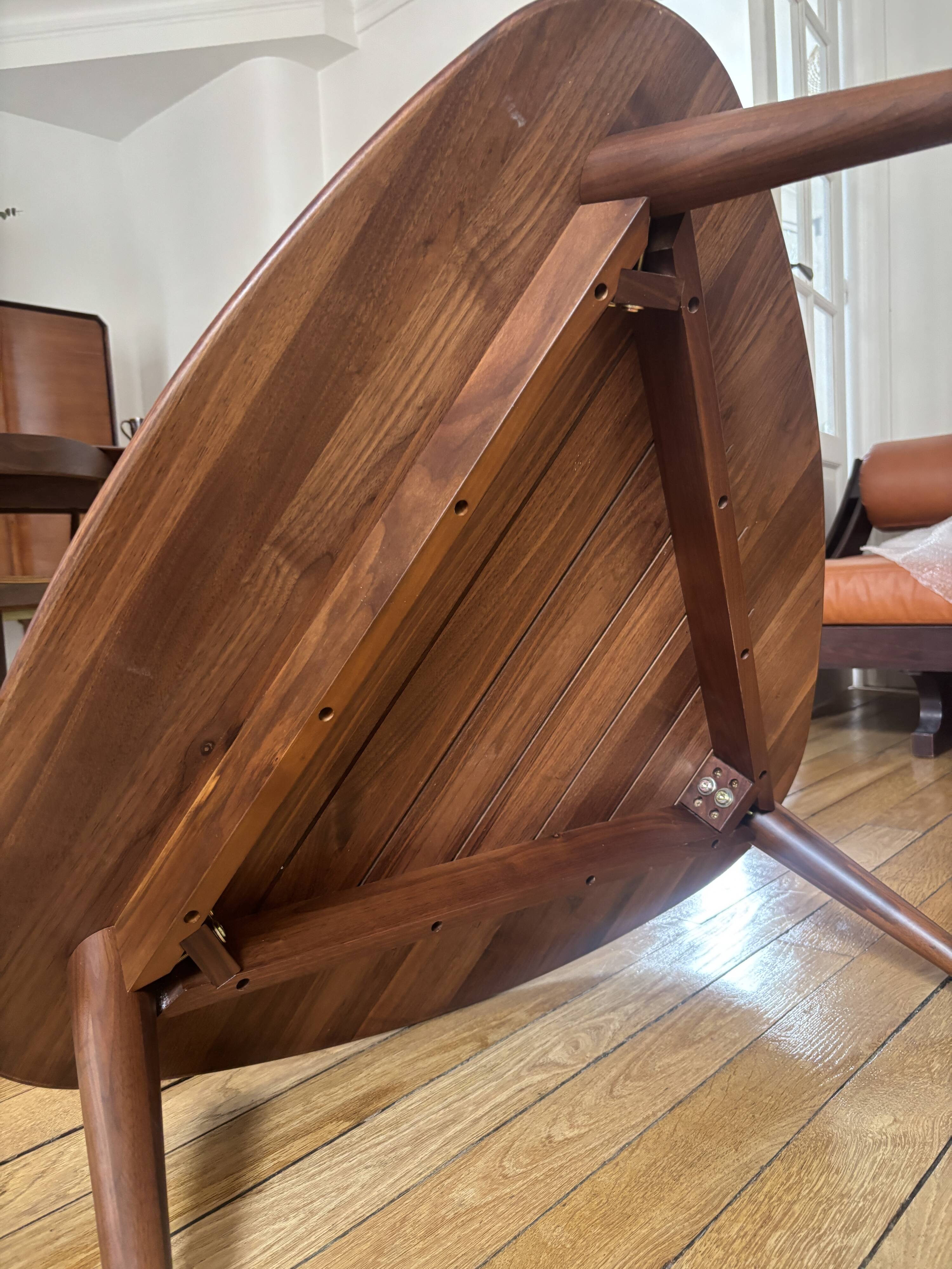 Organic Walnut Coffee Table - Mid-Century Modern Style