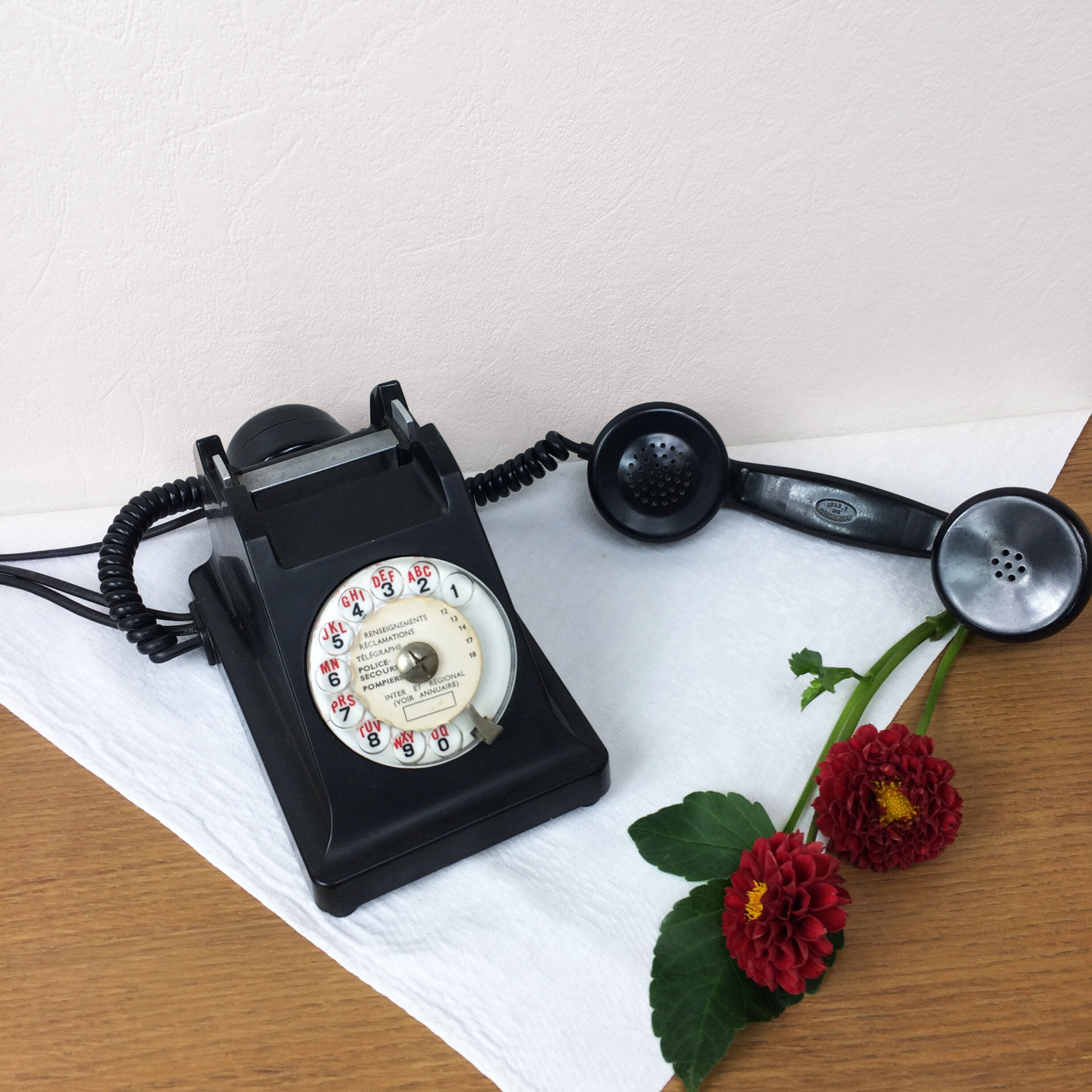 Old phone in black Bakelite