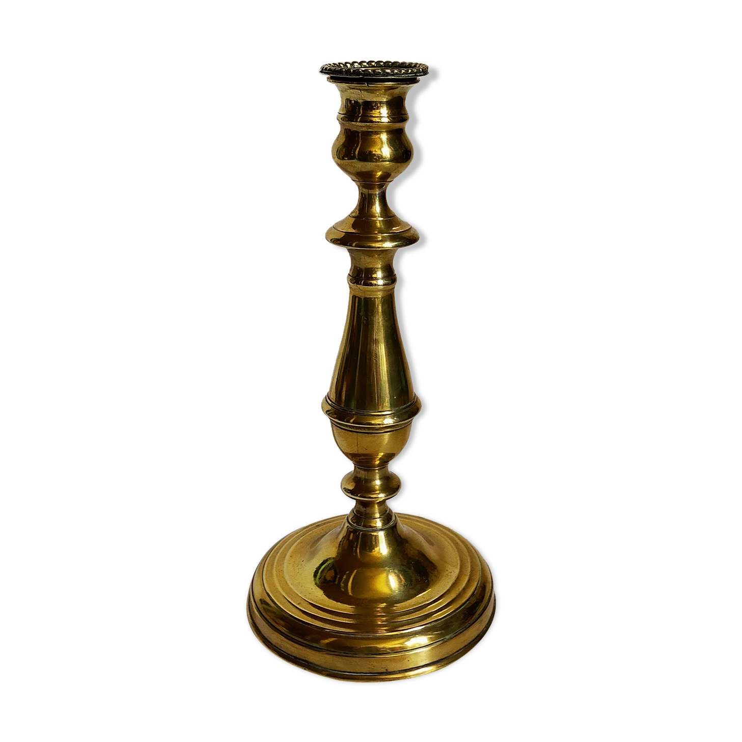 Old solid brass candle holder