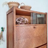 Secrétaire scandinave - bureau commode vitrine