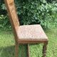 Series of 6 Chairs Neo Basque Wood Carved Cross Basque + Assise Fabric Vintage