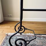 Wrought iron and glass side table