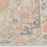 Soft Pastel Orange Wool Vintage Rug