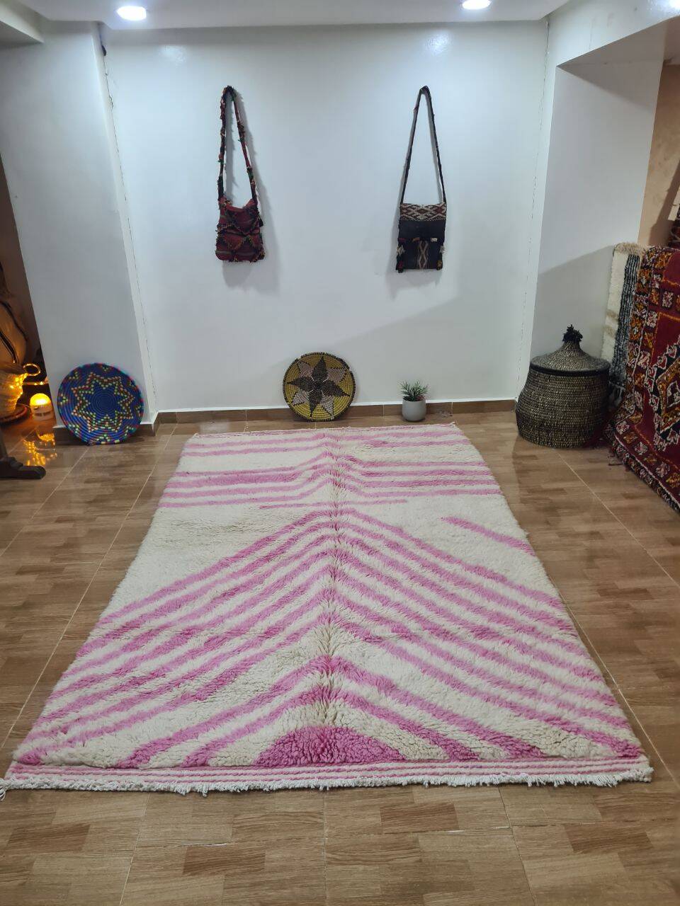 Handmade wool Berber rug 250x150 cm