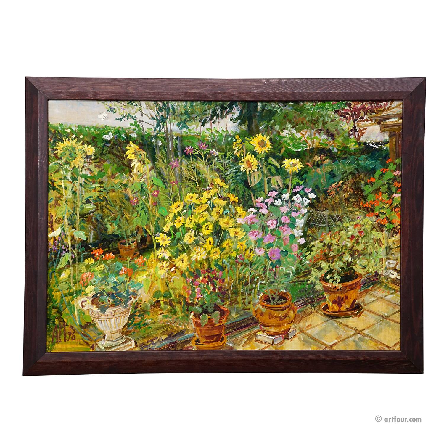 In the neighbour's garden, 1996 – Oil painting by Alexander Michael
