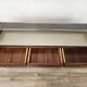 Burl wood dressing table with double glass shelf