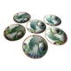 6 Antique plates in Saint Amand slip, ironstone, asparagus