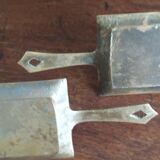 Pair of bronze candlesticks, fleur-de-lis