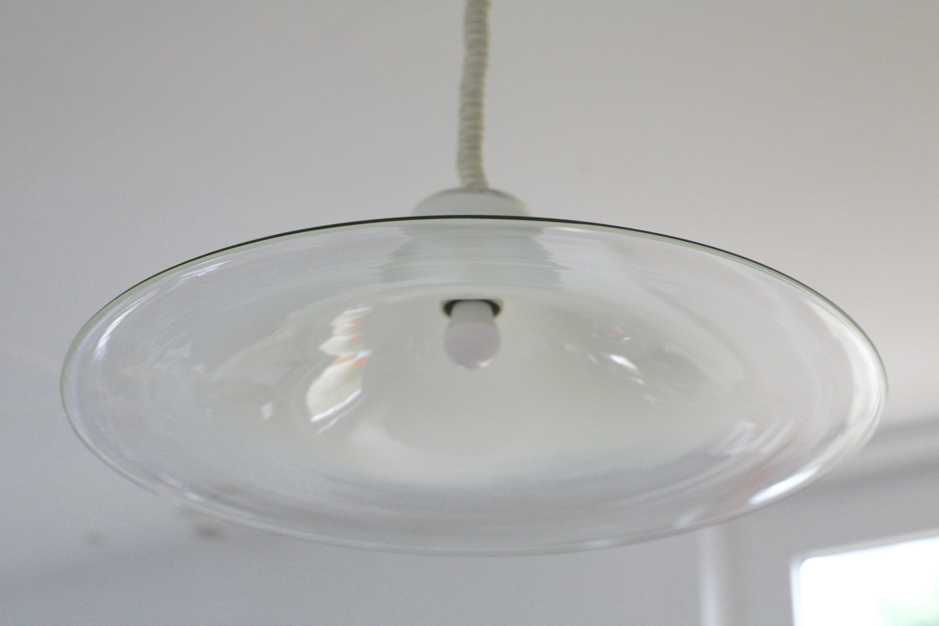 Pair of Cinea suspensions, Leucos workshop, handmade in Murano, design Giusto Toso, circa 197