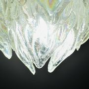 Superbe grand lustre en verre de Murano avec feuilles arc-en-ciel
