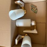 White and gold ceramic wall light