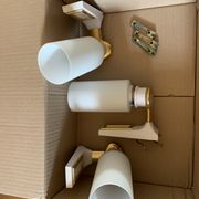 White and gold ceramic wall light