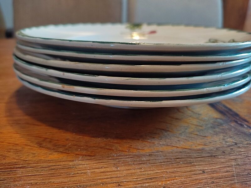 Flat plates Iron Earth Hamage St amand Porcelain Old Vintage dp 1021F66