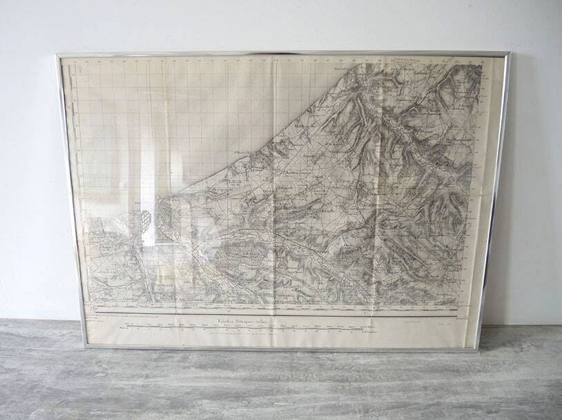 Old Framed General Staff Map: Dieppe