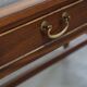 Writing desk/desk on wheels in English style with a blue leather top