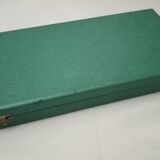 Silver metal dessert fork box with Rocaille-shell pie shovel