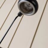 Black metal adjustable desk lamp, postmodern Memphis style, Italian 1980s design, swivel head