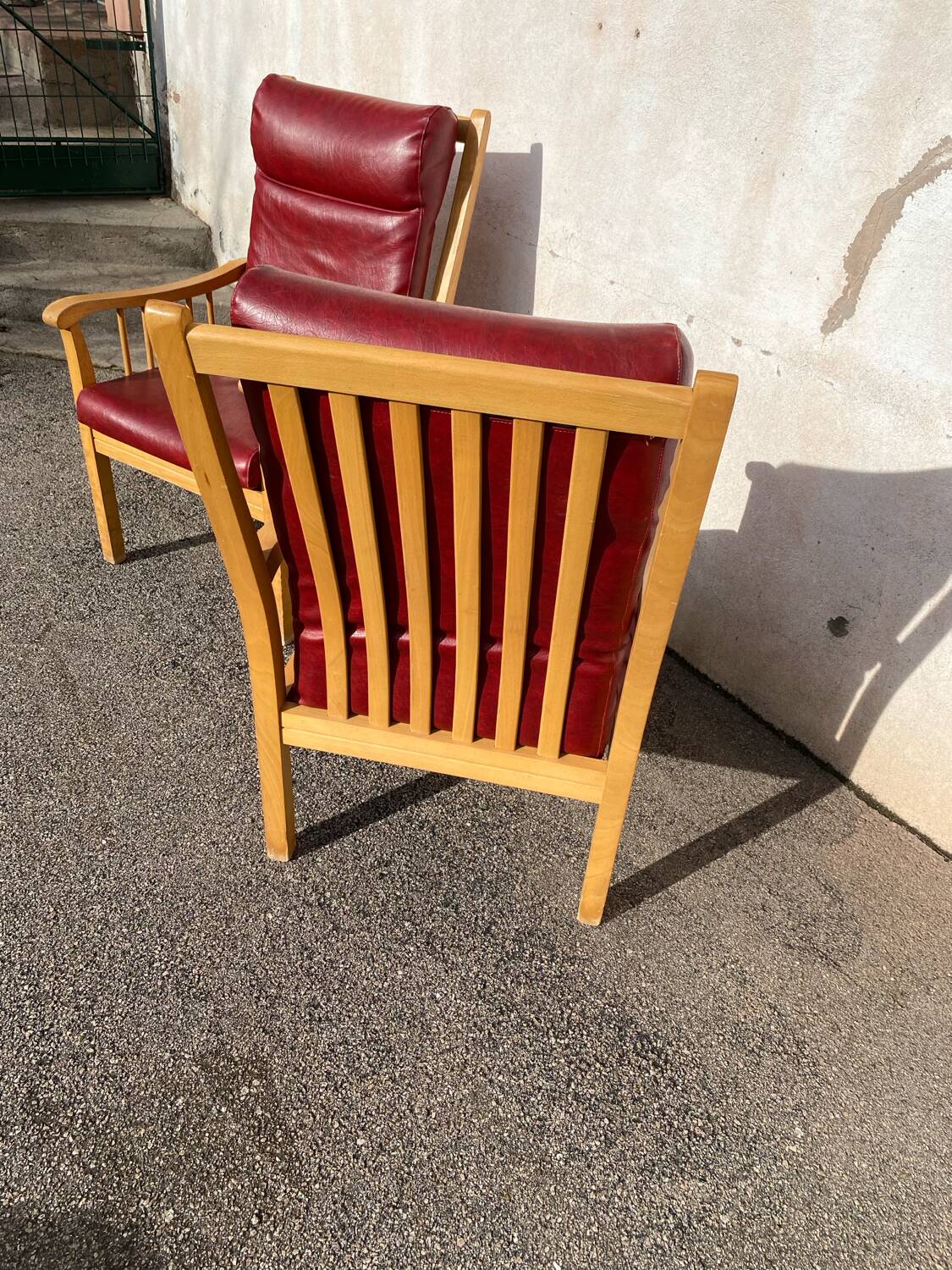 Pair of Baumann leather armchairs