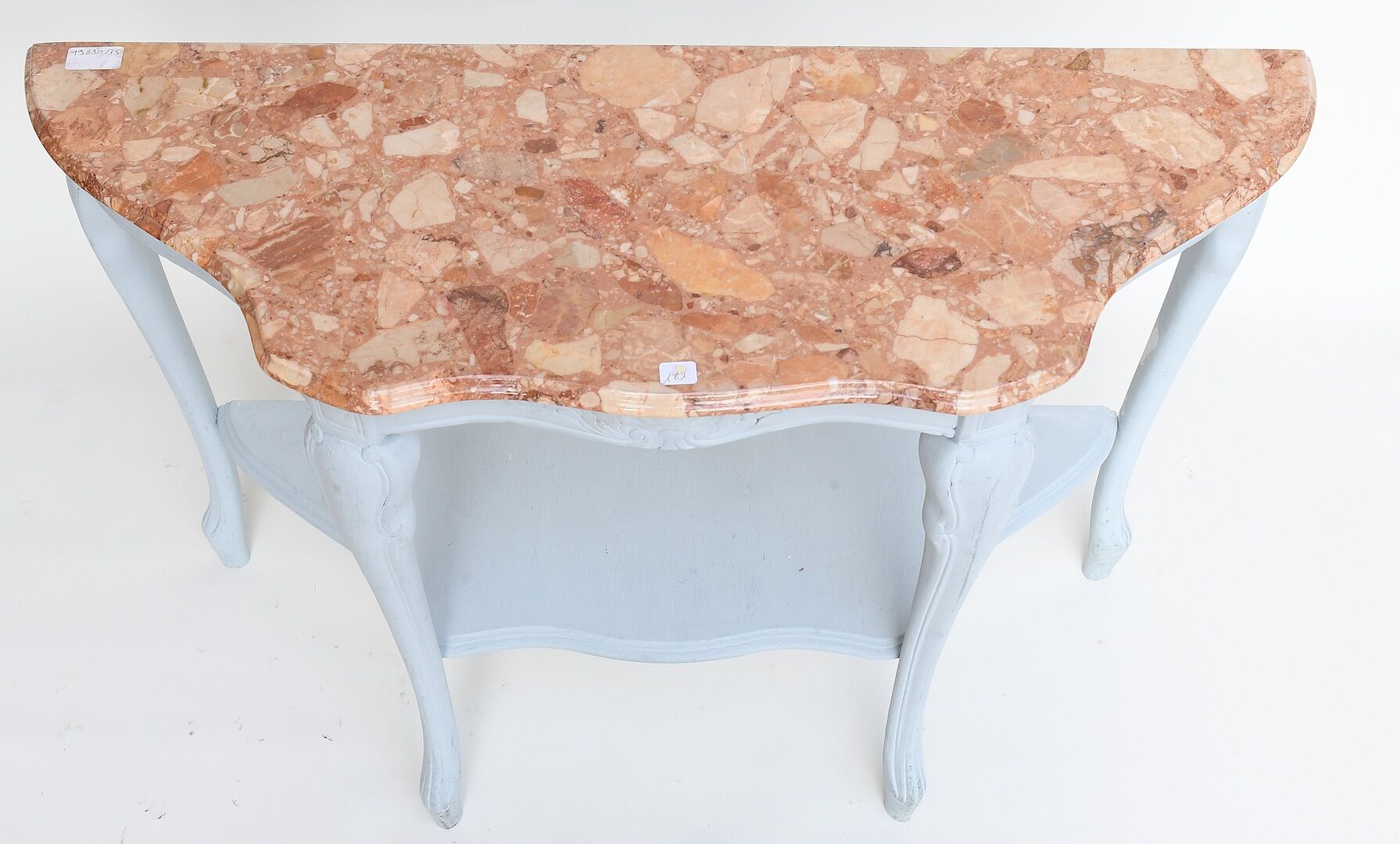 Blue laqué wooden console