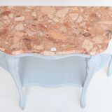 Blue laqué wooden console