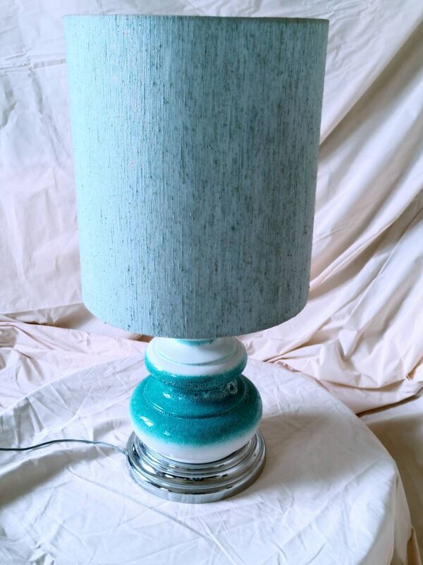 Lampe en céramique et chrome, années 70