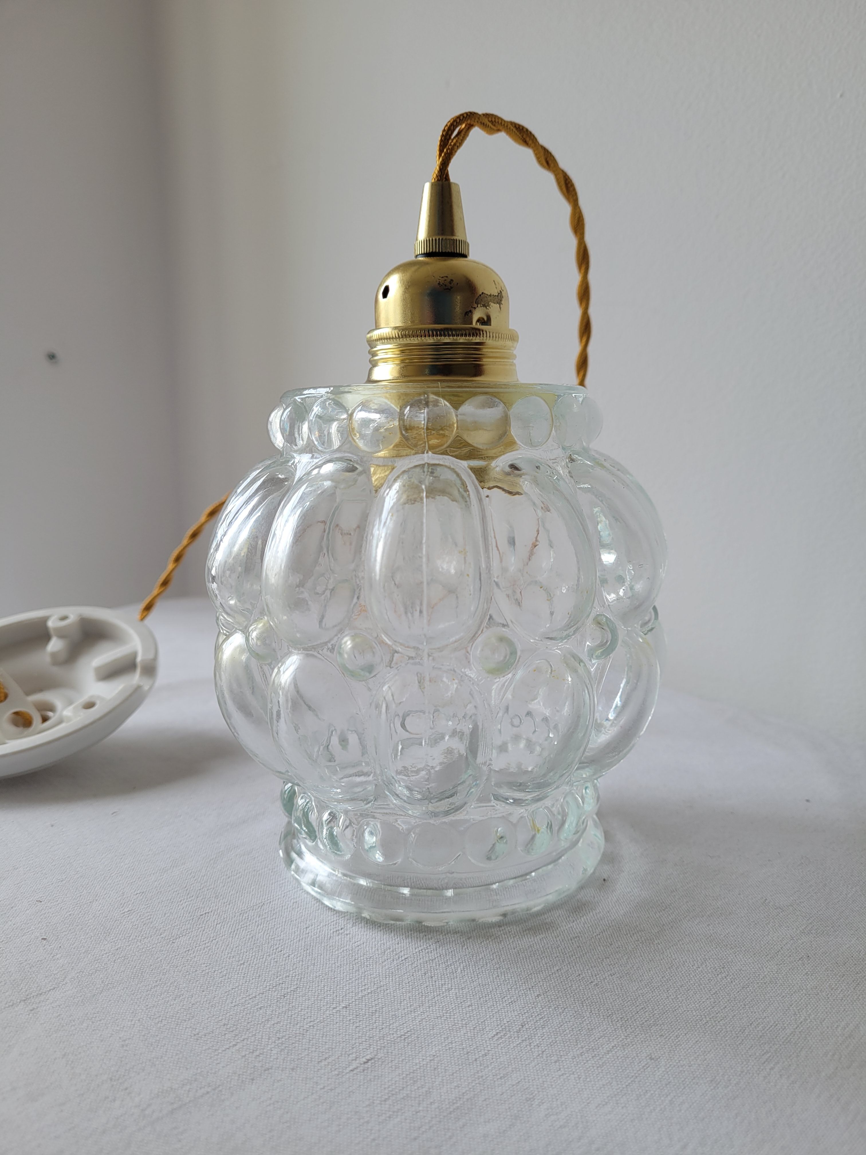 Bubbles molded glass pendant lamp