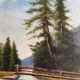 Tableau HSP 1934 "Mountain Landscape" signed Ch. Pfister Savoie (?)