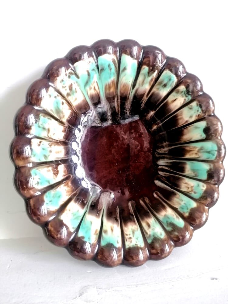 Vallauris style ceramic godron cup