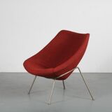 Set of Pierre Paulin Oyster chair and foot stool