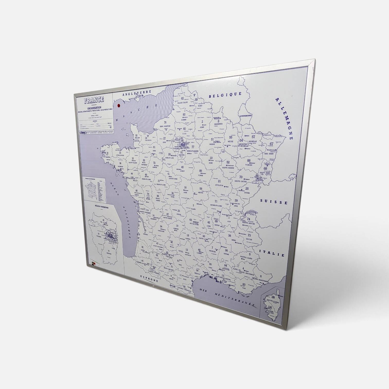 Carte de France administrative encadrée