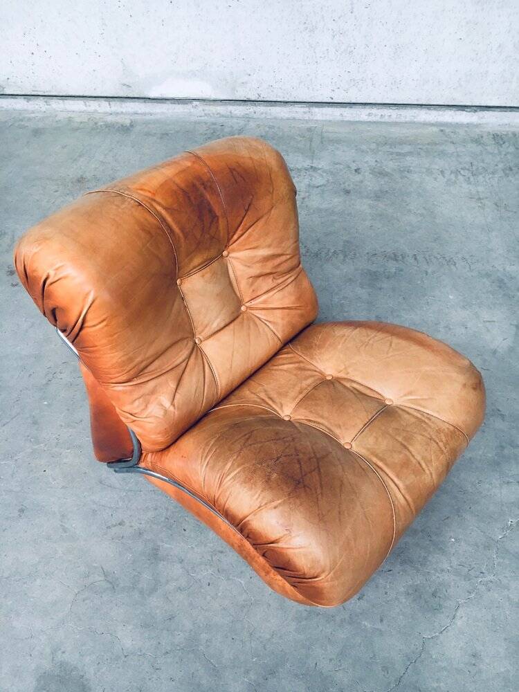 Mid-Century Modern Italian Leather Sectional Sofa by Ipe, Italy, 1970s, Set of 5