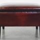 Large square sheepskin leather ottoman with a beautiful patina