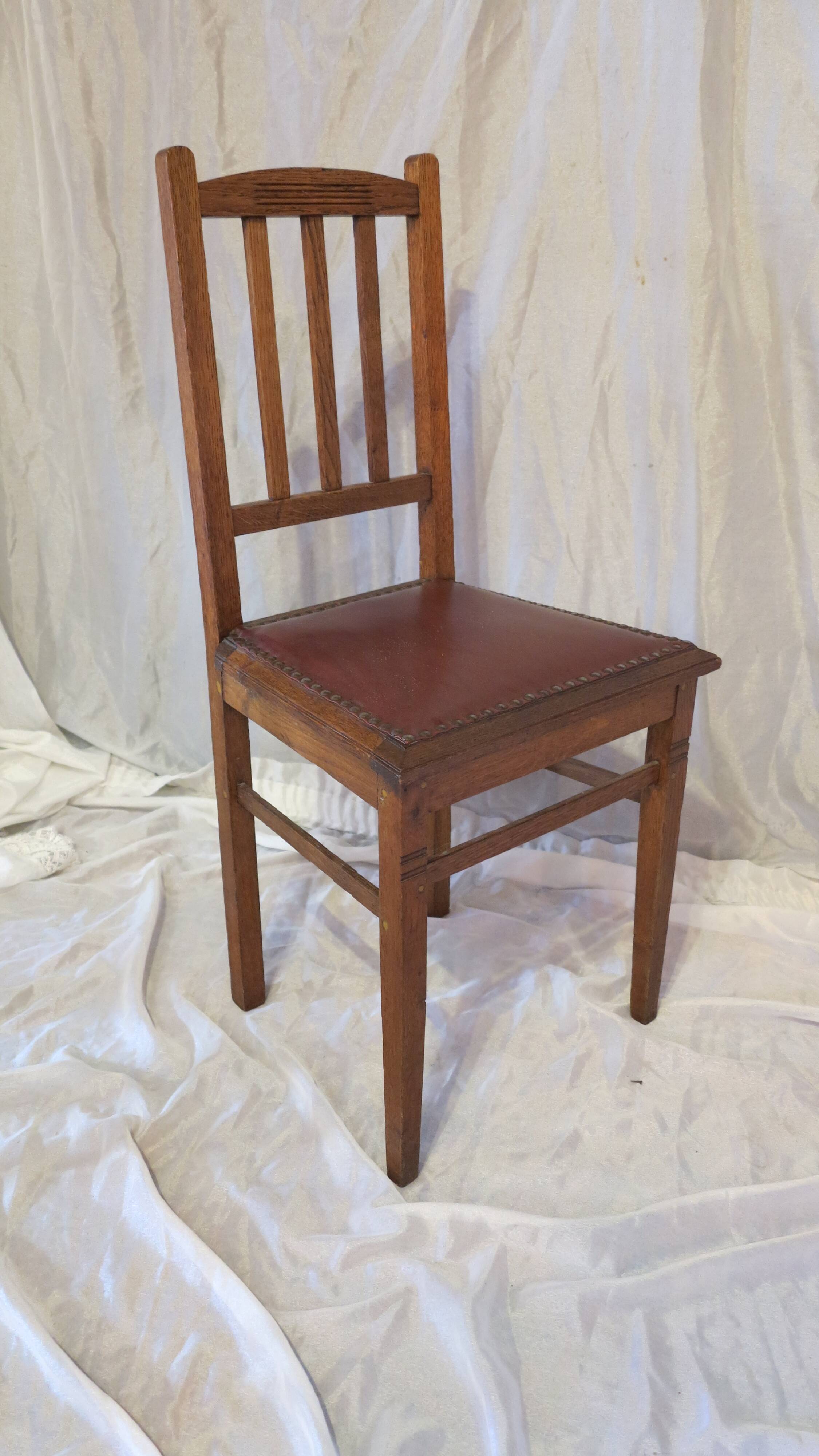 set of 5 oak dining room chairs