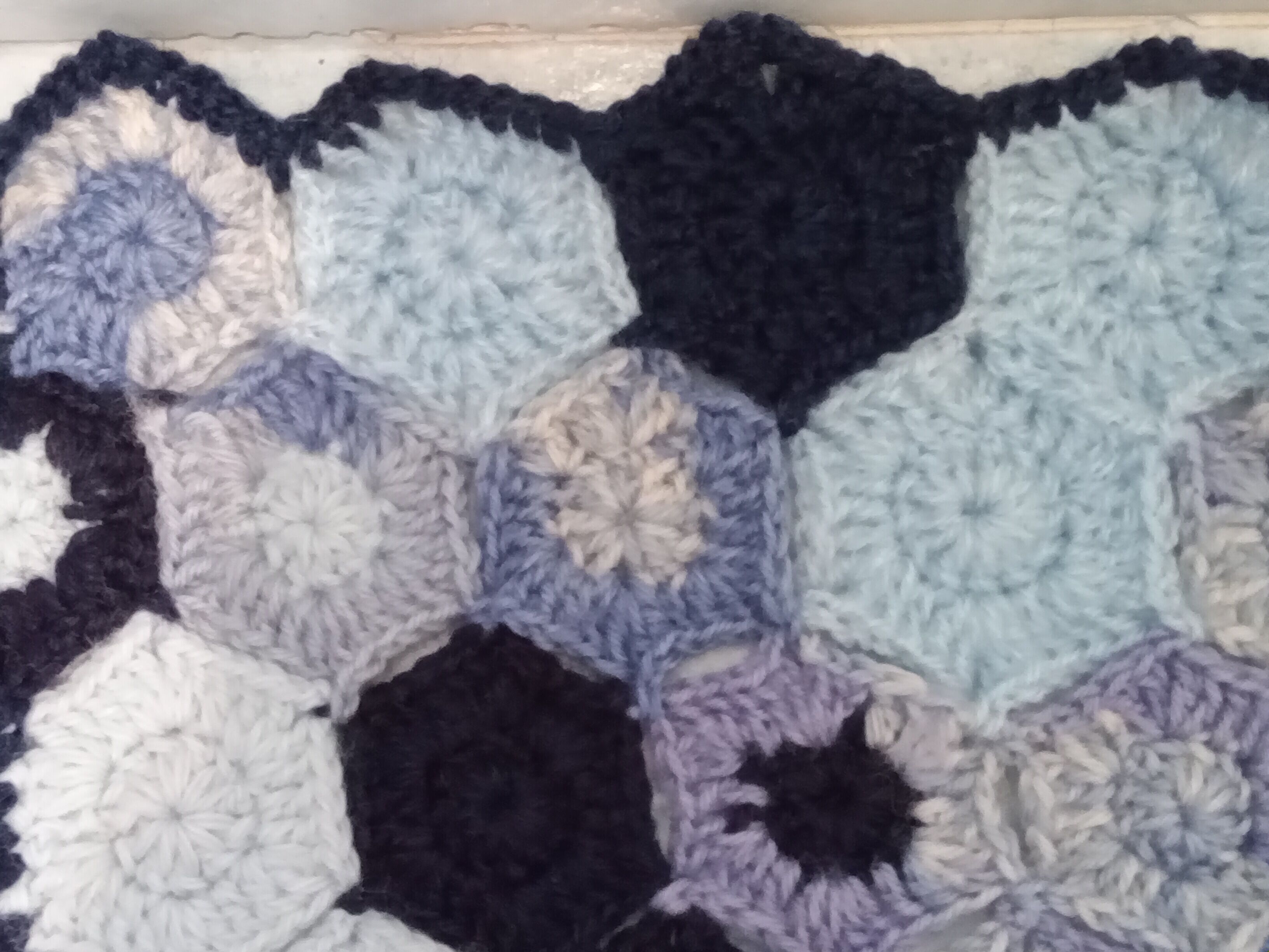 Vintage rugs, patchwork of crocheted patterns, handmade